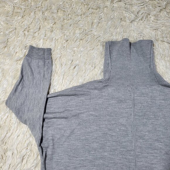Talbots 100% Soft Merino Wool Tunic Turtleneck Cozy Oversized Gray Sweater 2X - Picture 10 of 13